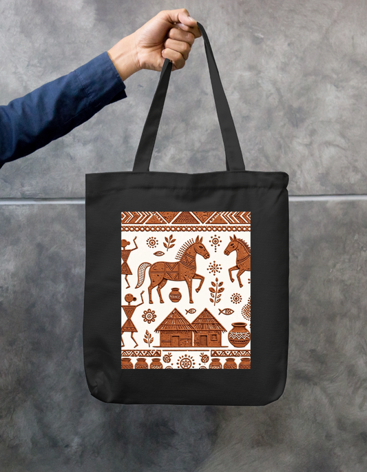 Bankura  Art Tote Bag Zipper Tote Bag by @rd_digital_store