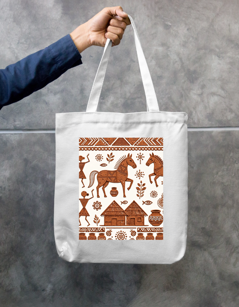 Bankura  Art Tote Bag Zipper Tote Bag by @rd_digital_store