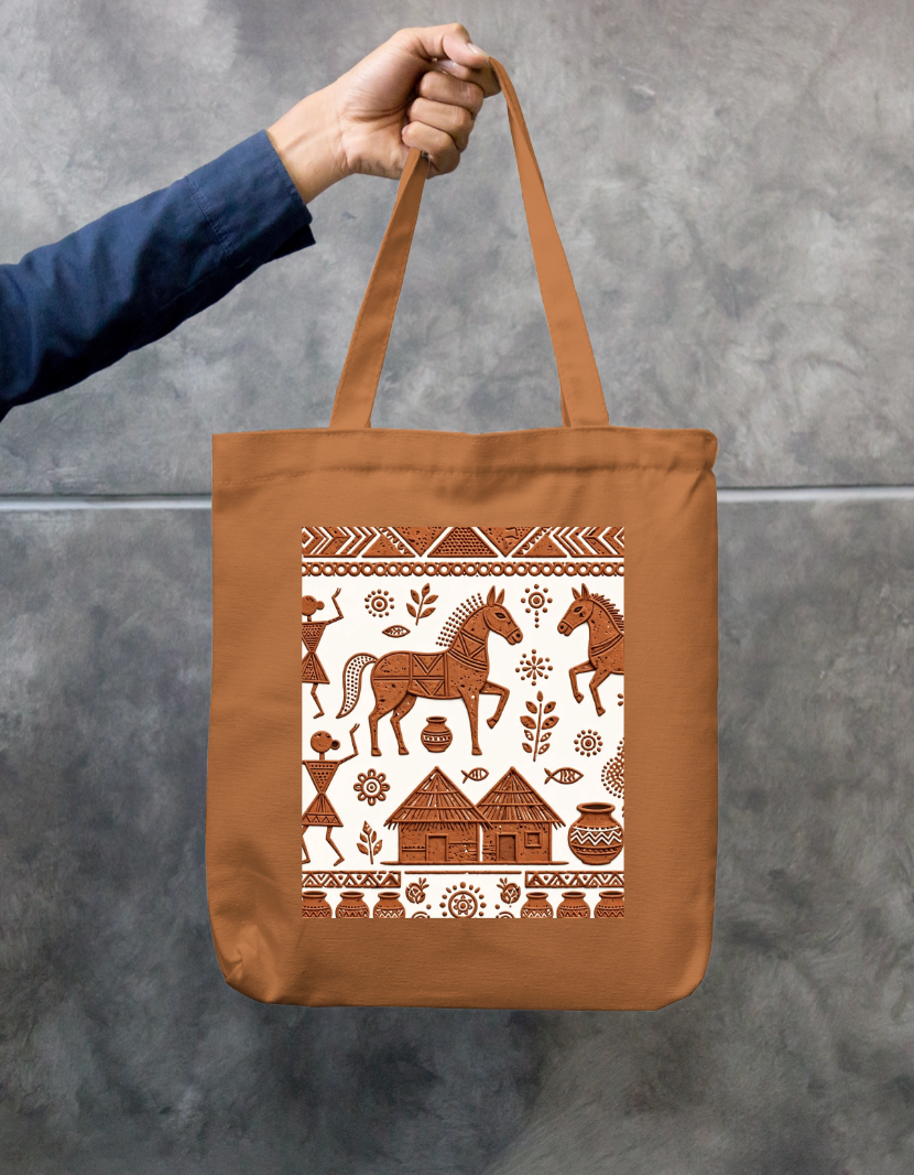 Bankura  Art Tote Bag Zipper Tote Bag by @rd_digital_store