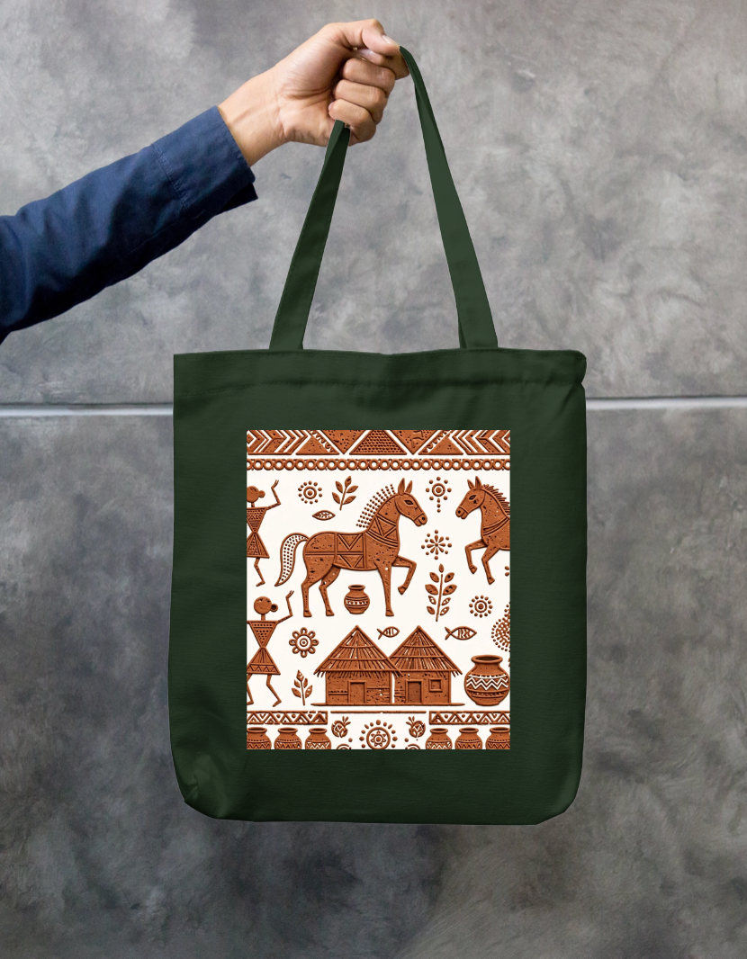Bankura  Art Tote Bag Zipper Tote Bag by @rd_digital_store