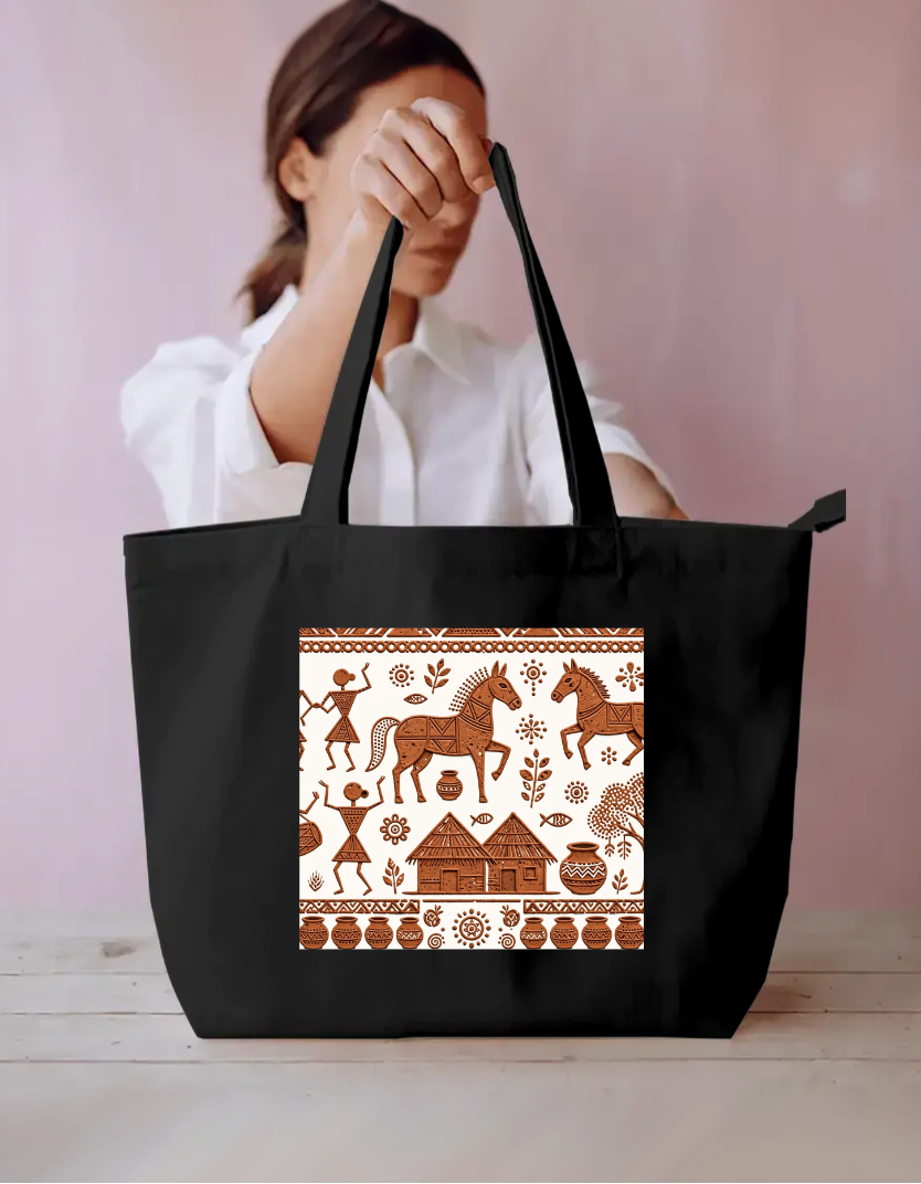 Bankura  Art Tote Bag Everyday Large Tote Bag by @rd_digital_store