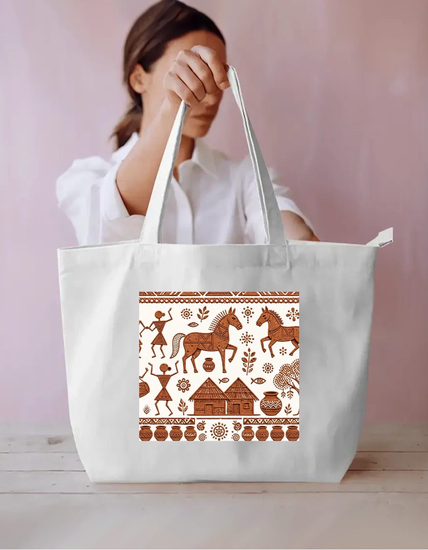 Bankura  Art Tote Bag Everyday Large Tote Bag by @rd_digital_store
