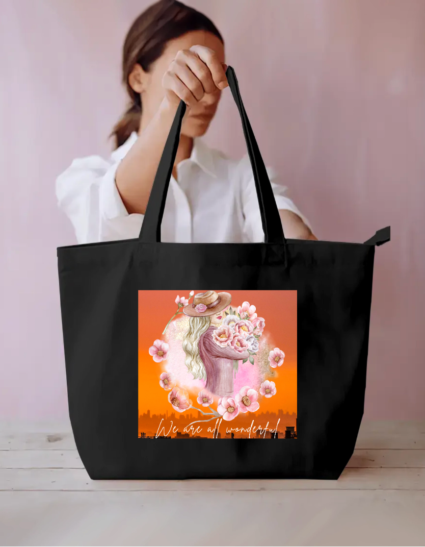 We Are All Wonderful Everyday Large Tote Bag by Arjun Srivastaua