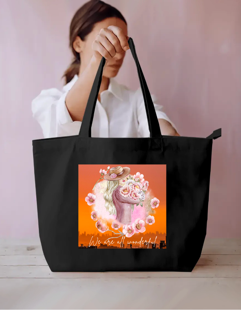 We Are All Wonderful Everyday Large Tote Bag by Arjun Srivastaua