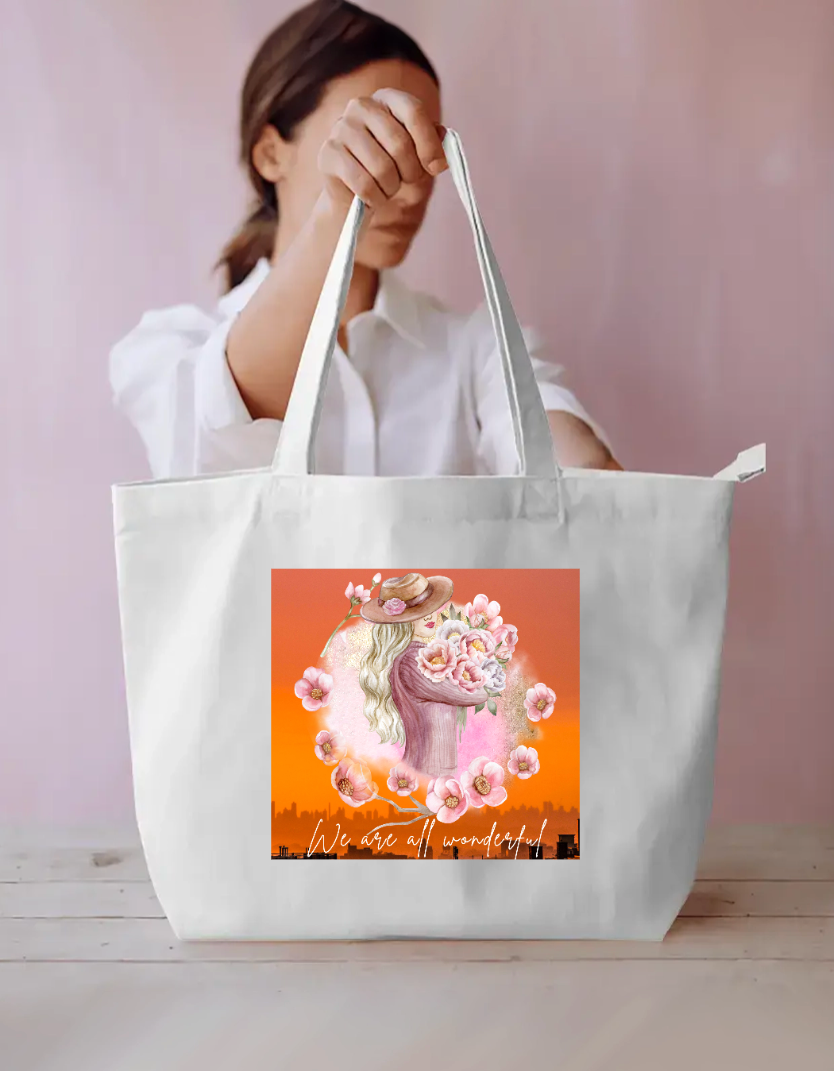 We Are All Wonderful Everyday Large Tote Bag by Arjun Srivastaua