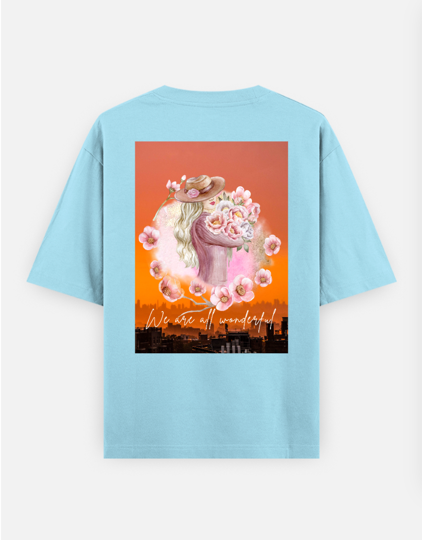 We Are All Wonderful Oversized T-shirt (Back print) by Arjun Srivastaua