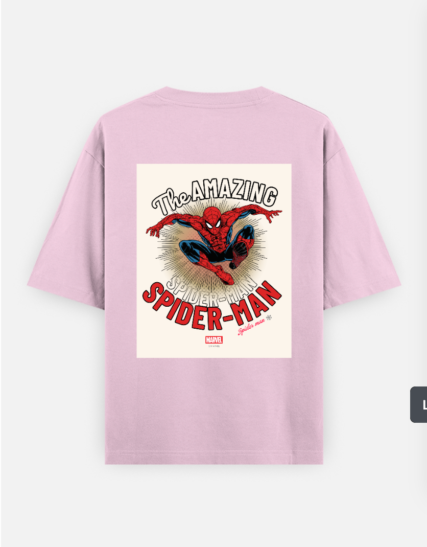 The Amazing Spider-Man Oversized T-shirt (Back print) by Arjun Srivastaua