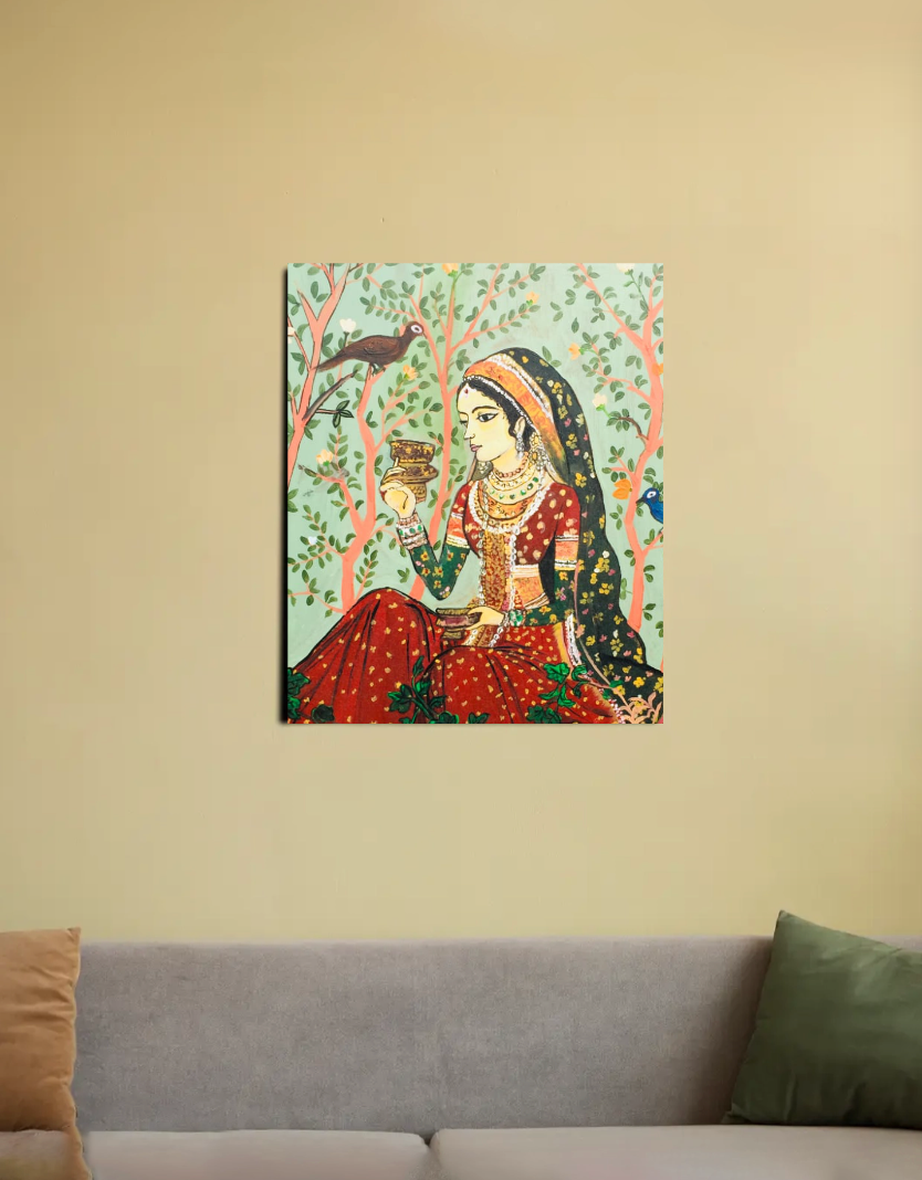 Indian Traditional Mugal Pichwai art 16"x20" Canvas Poster by @nehatiwari_006