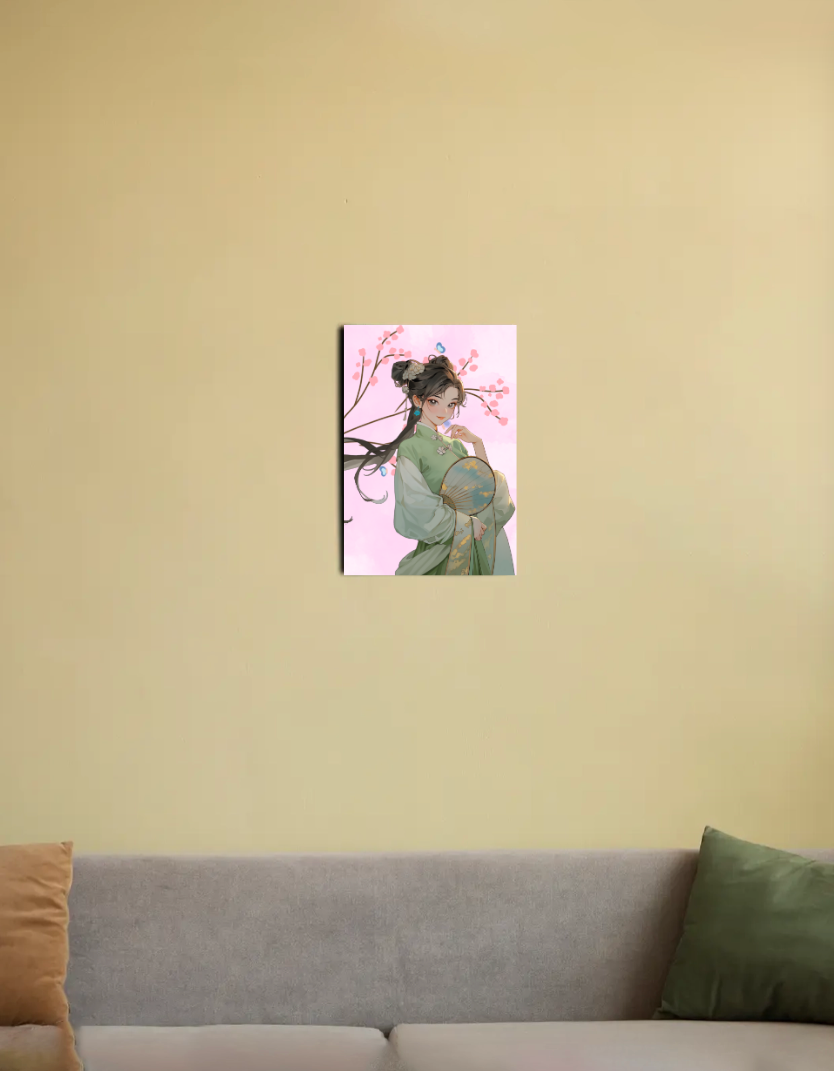 Aesthetic Chinese girl 8"x12" Canvas Poster by Vijeta Kumari