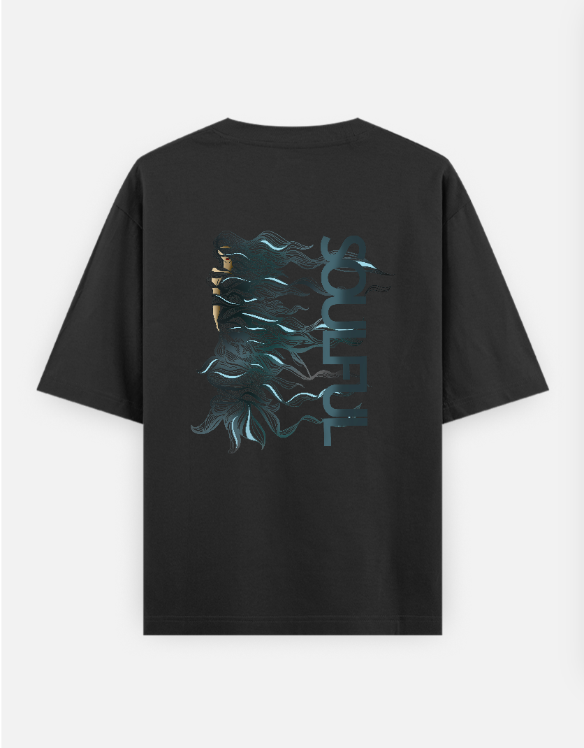 Soulful by Mizo Doodler Oversized T-shirt (Back print) by @mizo_doodles_humour