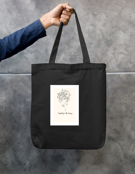 Simple minimal tote Zipper Tote Bag by @abbiezhimomi