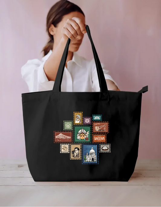 Bengali Heritage Stamp Collection Tote Bag Everyday Large Tote Bag by @artistic.soul_np_