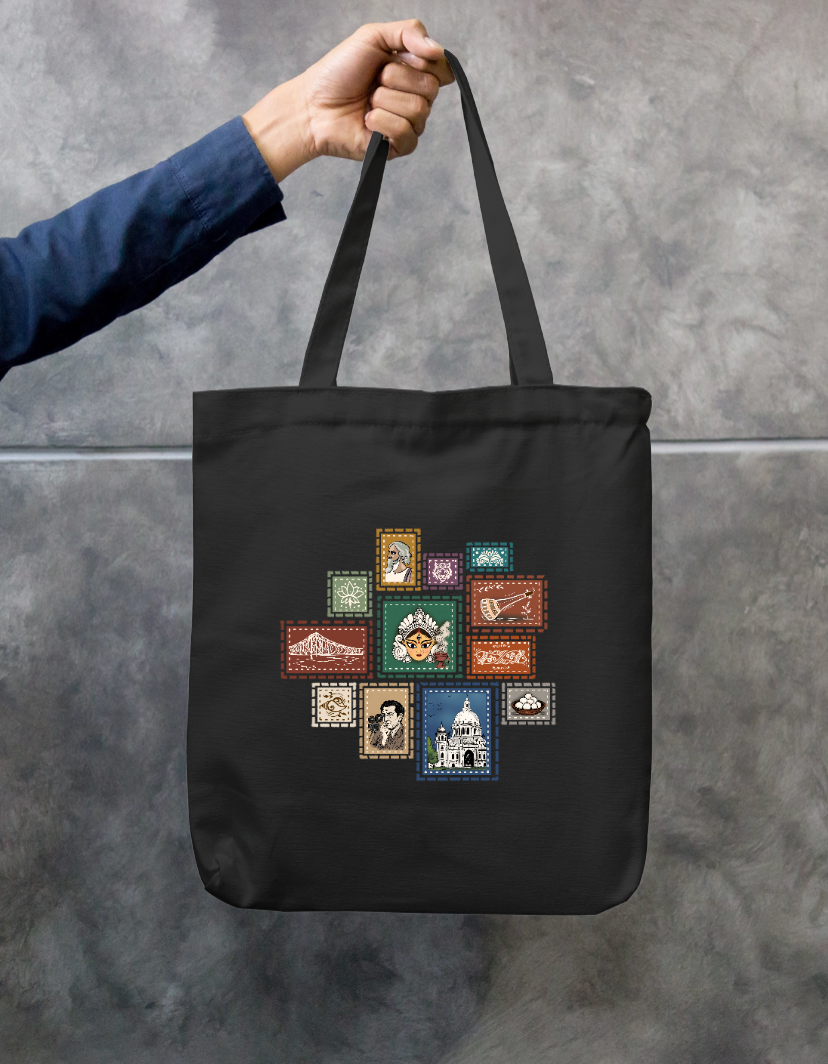 Bengali Heritage Stamp Collection Tote Bag Zipper Tote Bag by @artistic.soul_np_