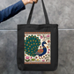 Peacock Art Tote Bag Zipper Tote Bag by @rd_digital_store