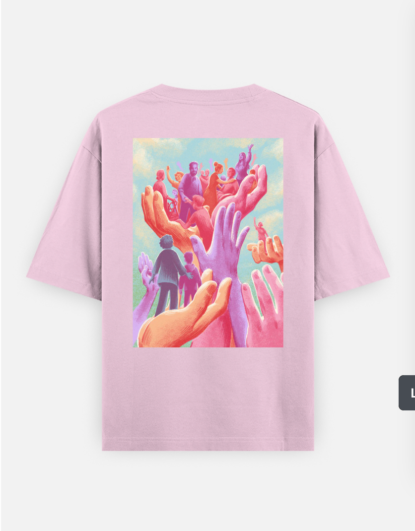 Cool hands Oversized T-shirt (Back print) by Elarte_08