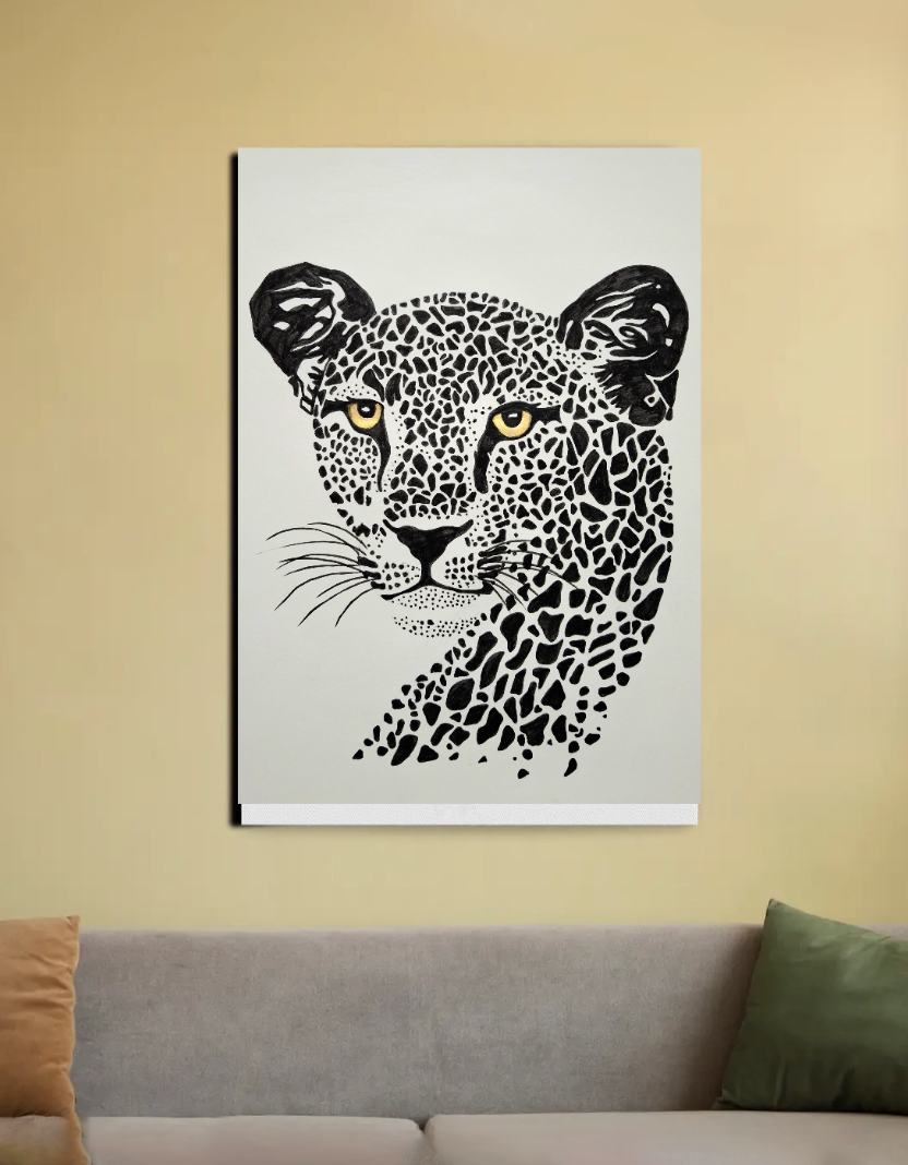 Leopard painting 20"x30" Canvas Poster by @_art_era___