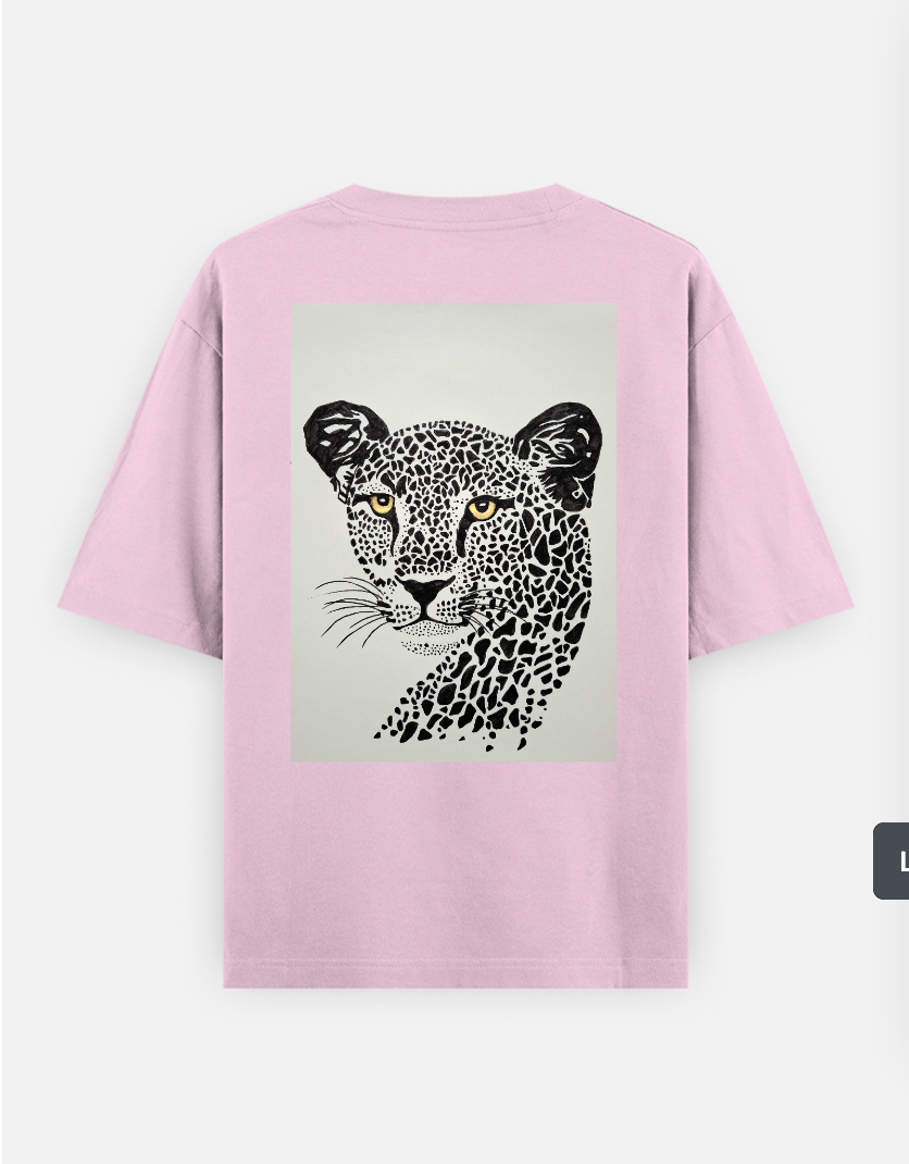 Leopard print Oversized T-shirt (Back print) by @_art_era___