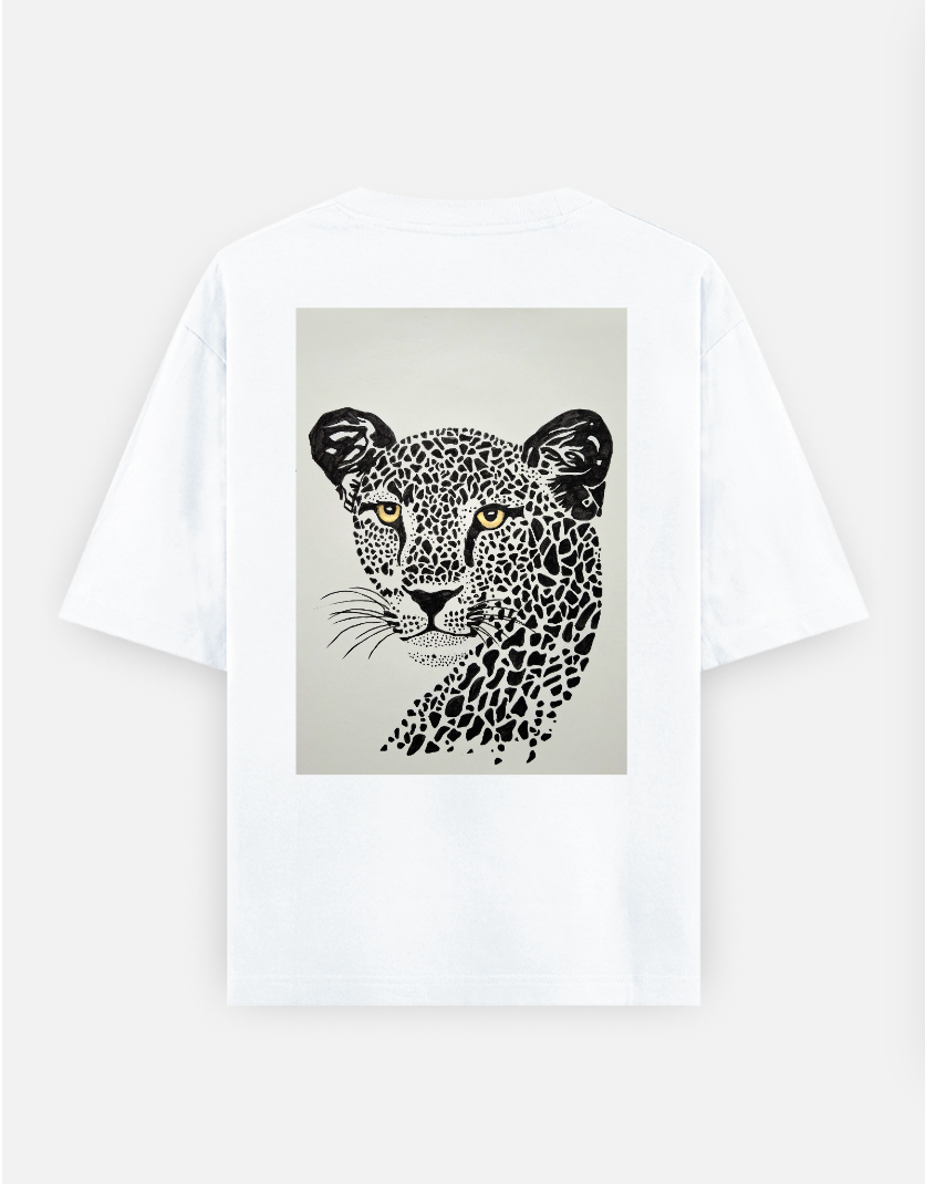 Leopard print Oversized T-shirt (Back print) by @_art_era___