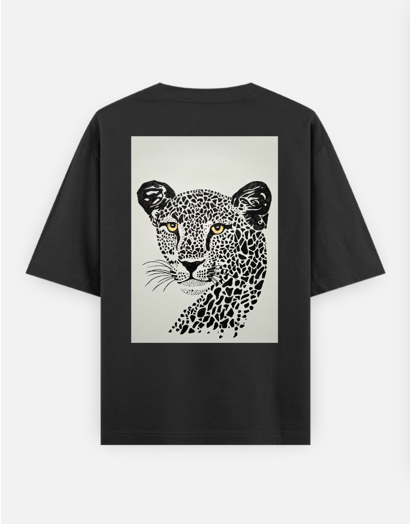 Leopard print Oversized T-shirt (Back print) by @_art_era___
