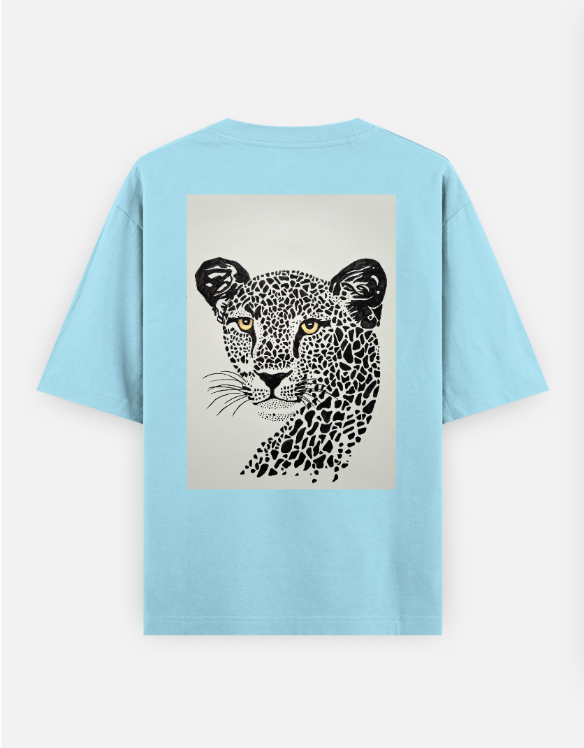Leopard print Oversized T-shirt (Back print) by @_art_era___