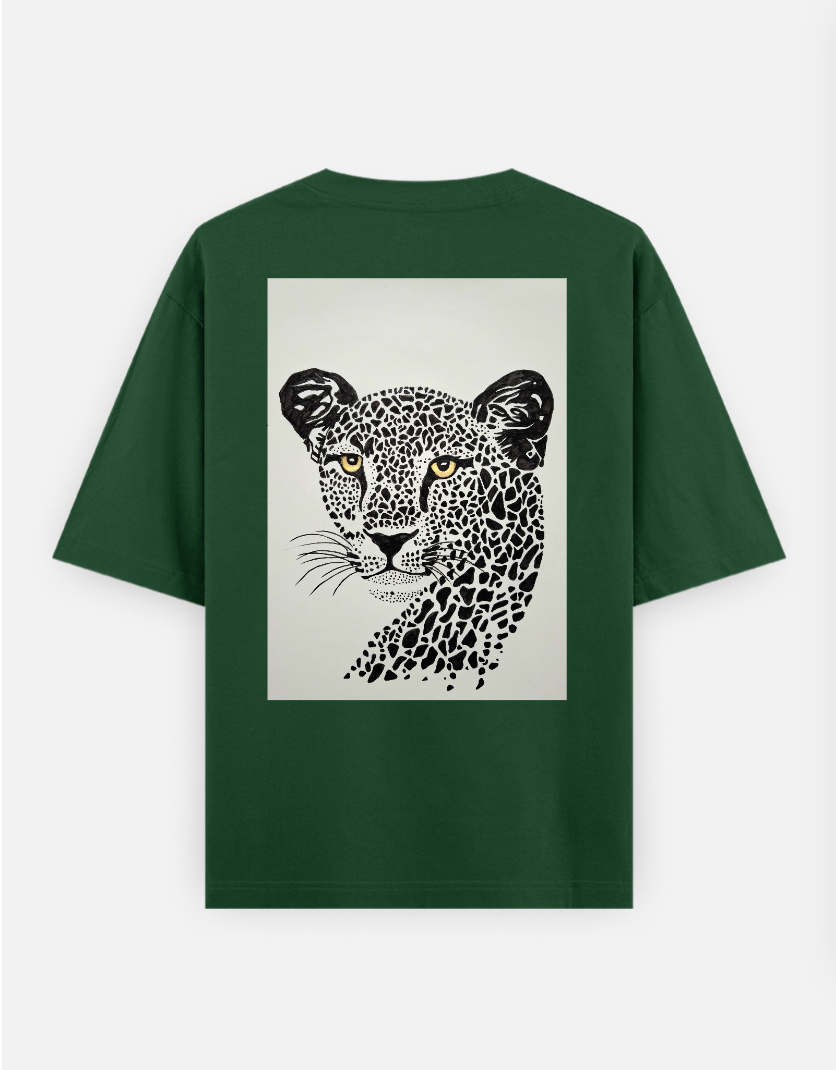 Leopard print Oversized T-shirt (Back print) by @_art_era___