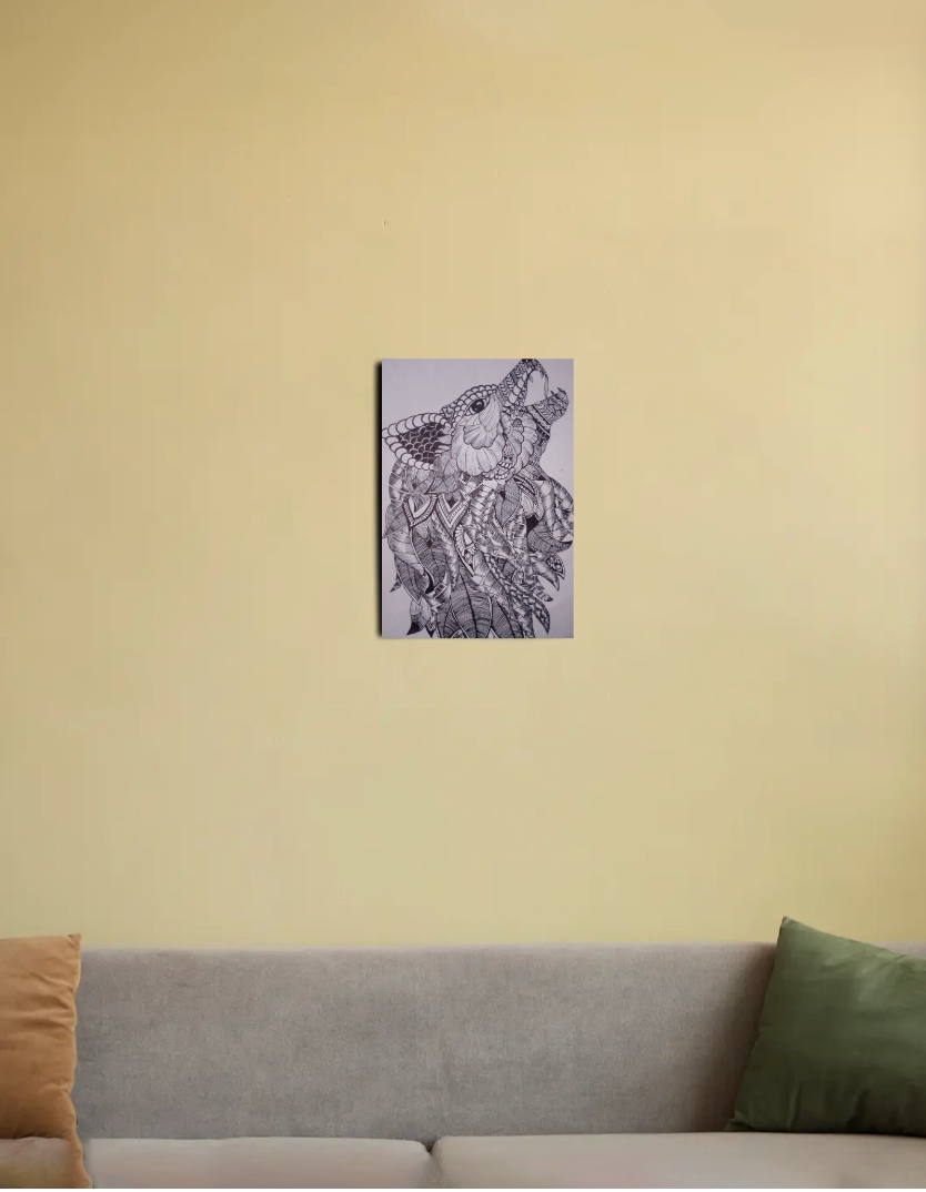 Madala wolf poster frame for home decor 8"x12" Canvas Poster by @j.m1307q
