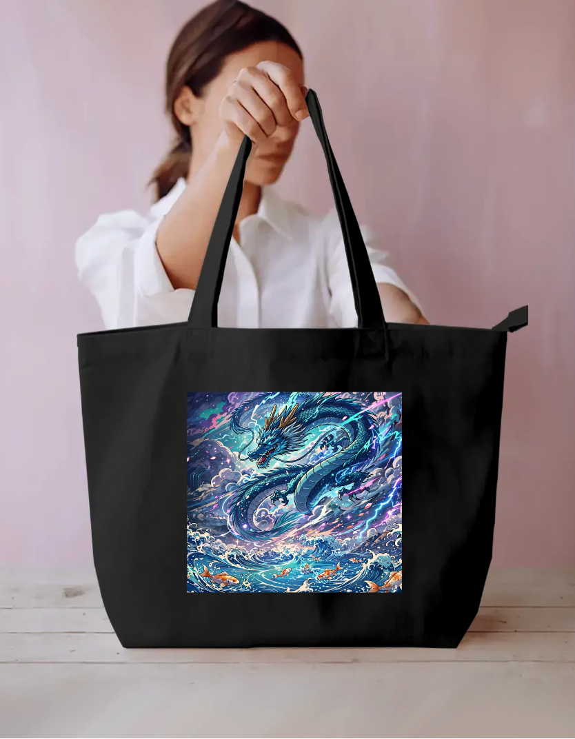Dragon Art Tote Bag Everyday Large Tote Bag by @rd_digital_store