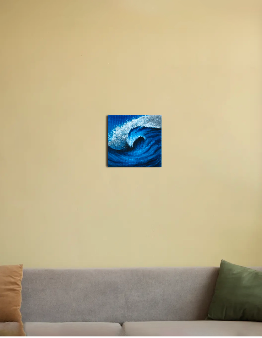 Lost in the ocean waves 8"x8" Canvas Poster by @_antiproton_