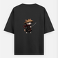 Samurai cat design Oversized T-shirt (Back print) by @funnemo2.0