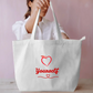 Love Yourself Heart Quote Design -Self Love -Large Tote Bag Everyday Large Tote Bag by GV Creations