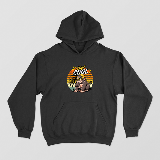 Stay Cool Gorilla - Retro Sunset - Hoodie Unisex Hoodie by GV Creations