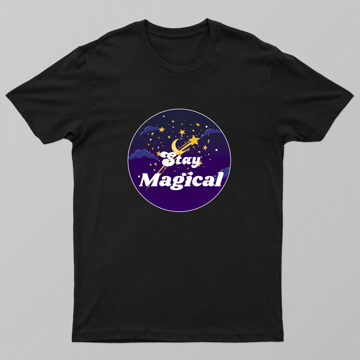 Stay Magical Moon and Stars Fantasy Design Unisex T-shirt by GV Creations