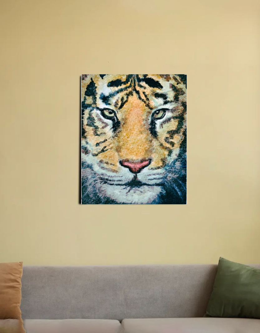 Wrath of the Tiger 16"x20" Canvas Poster by @golden.art.brush_