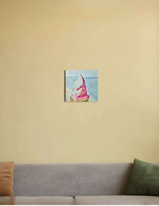 Ice cream 8"x8" Canvas Poster by @golden.art.brush_