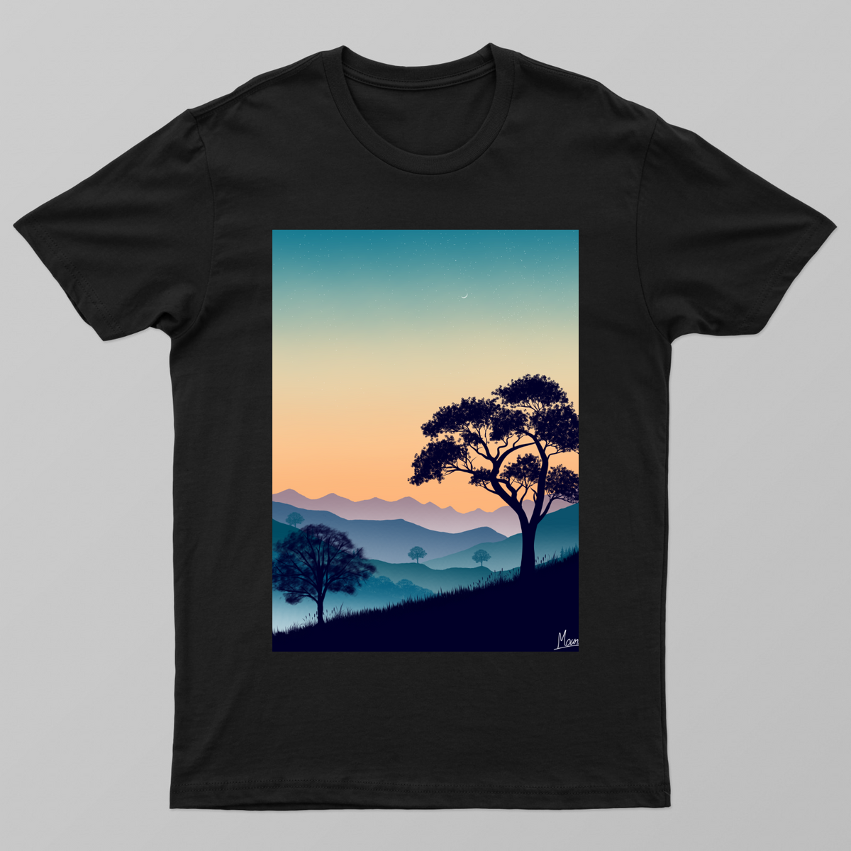 Digital sunset art Unisex T-shirt by JM arts