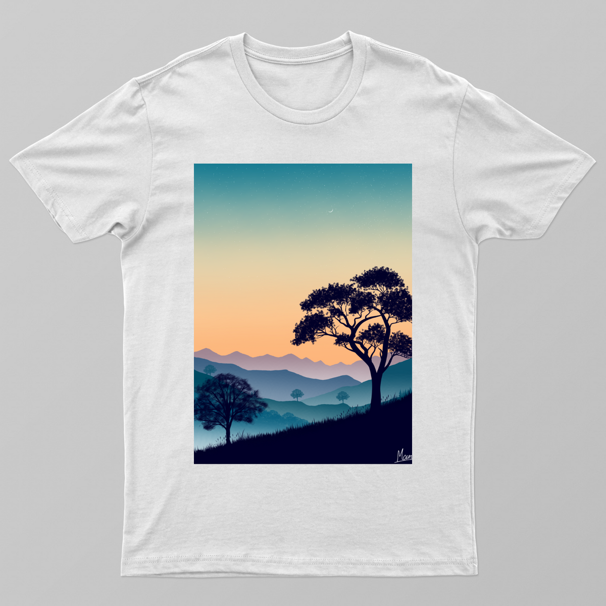 Digital sunset art Unisex T-shirt by JM arts