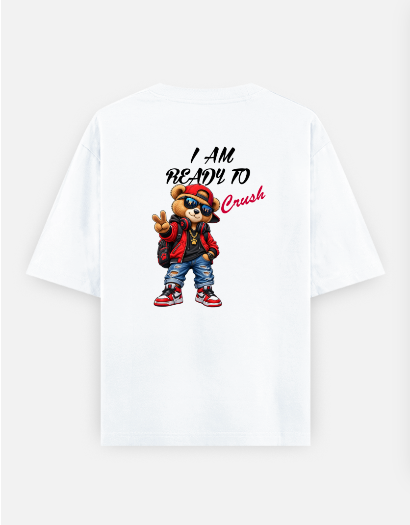 I am ready to crush funny art illustration for men's fashion Oversized T-shirt (Back print) by Kumar Thakur 
