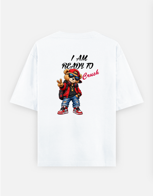 I am ready to crush funny art illustration for men's fashion Oversized T-shirt (Back print) by Kumar Thakur 