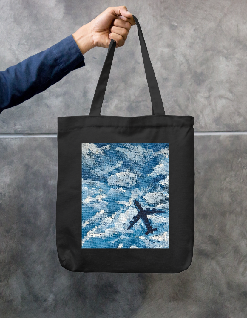 Sky Zipper Tote Bag by @onehourarts