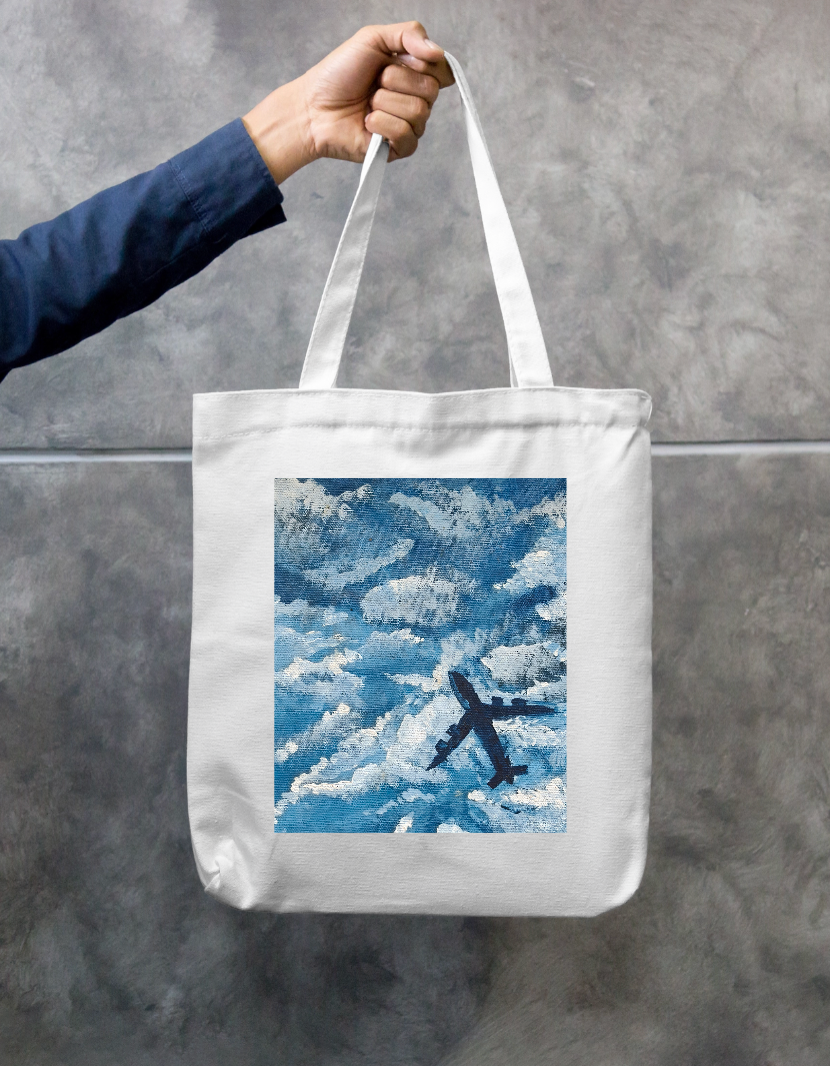 Sky Zipper Tote Bag by @onehourarts