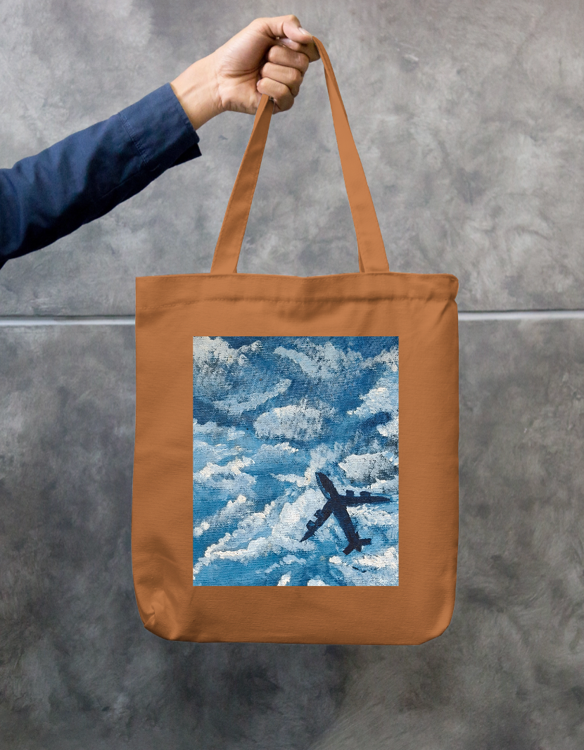 Sky Zipper Tote Bag by @onehourarts