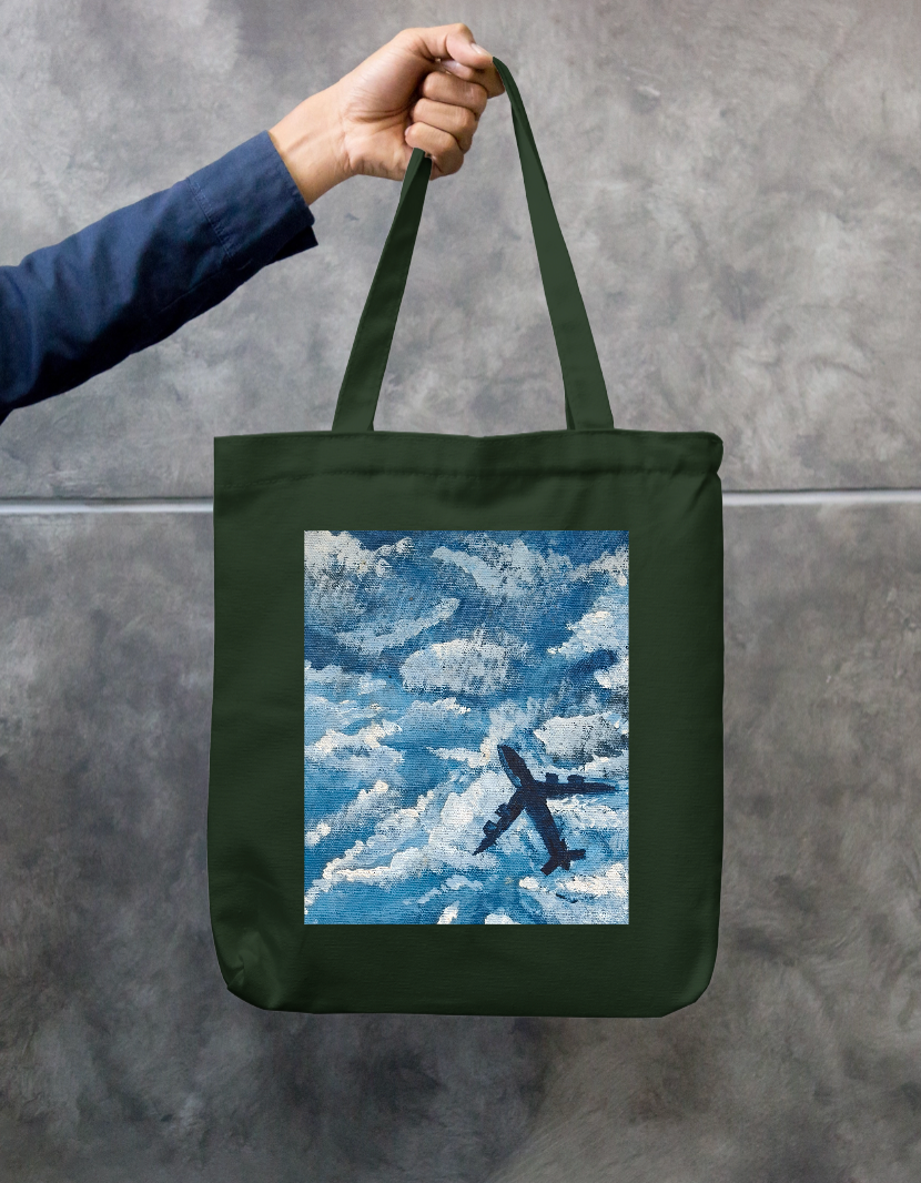 Sky Zipper Tote Bag by @onehourarts