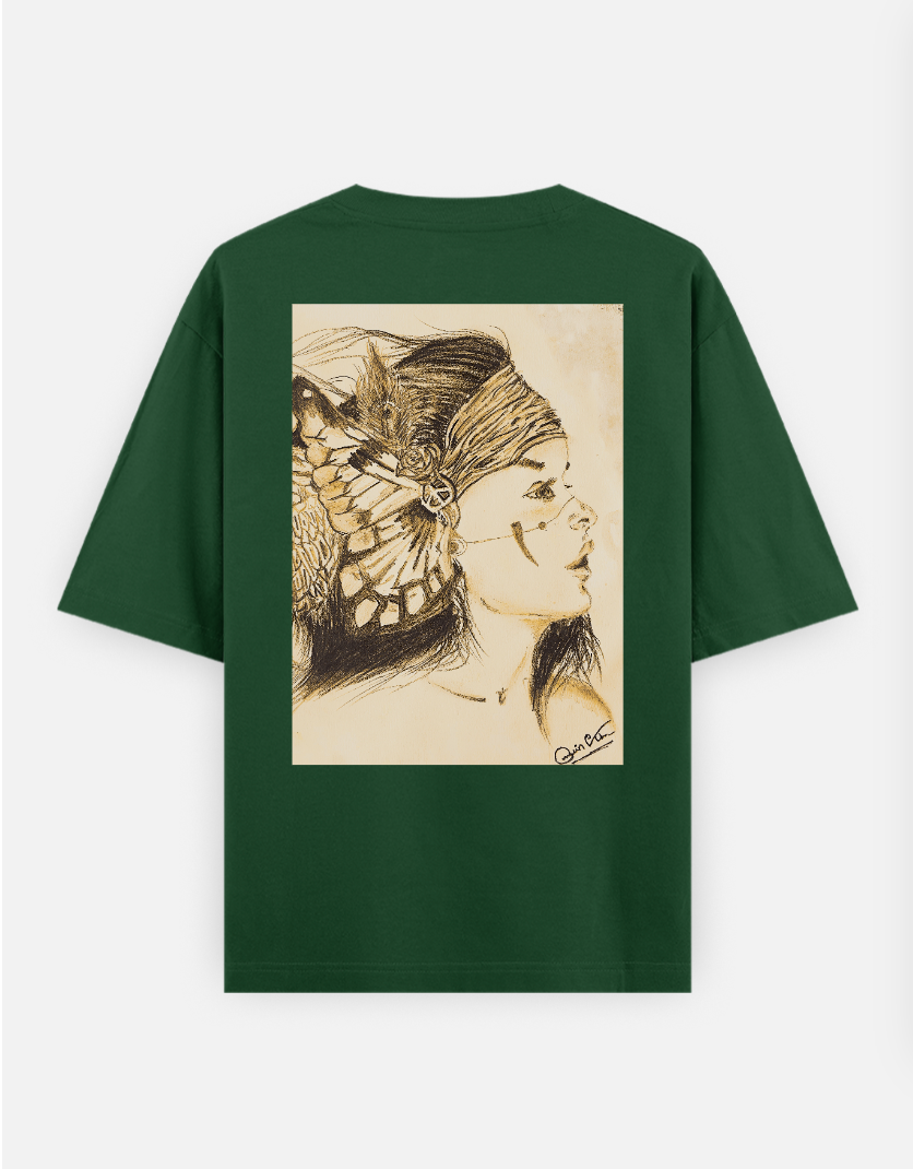 Sketch Oversized T-shirt (Back print) by @onehourarts
