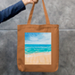 Beach Zipper Tote Bag by @onehourarts
