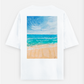 Beach Oversized T-shirt (Back print) by @onehourarts
