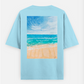 Beach Oversized T-shirt (Back print) by @onehourarts