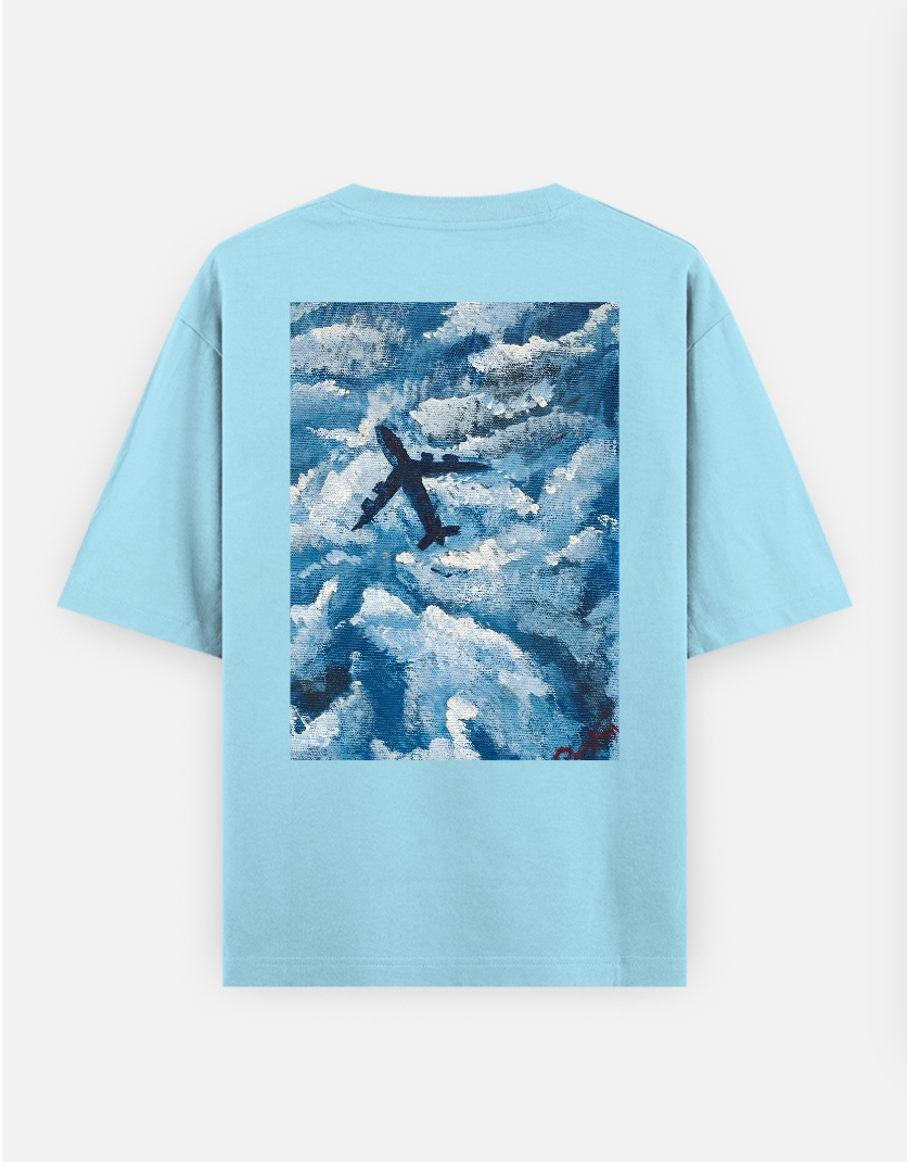Sky Oversized T-shirt (Back print) by @onehourarts