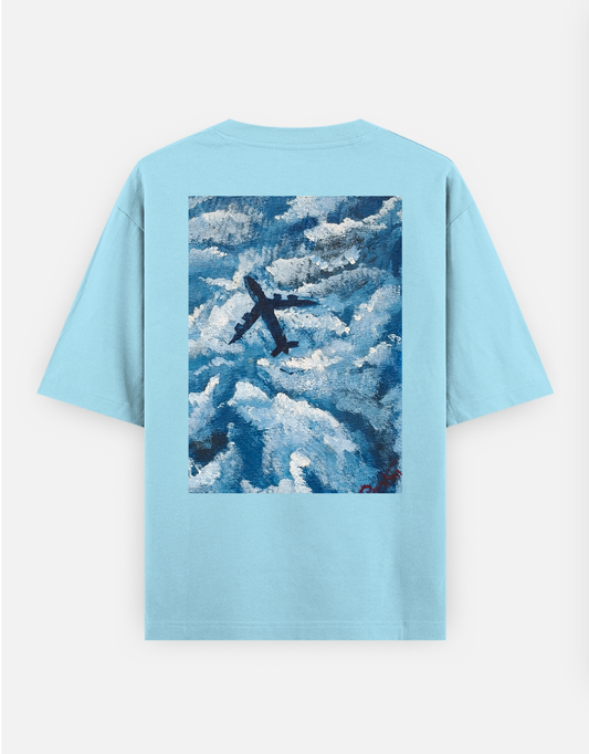 Sky Oversized T-shirt (Back print) by @onehourarts