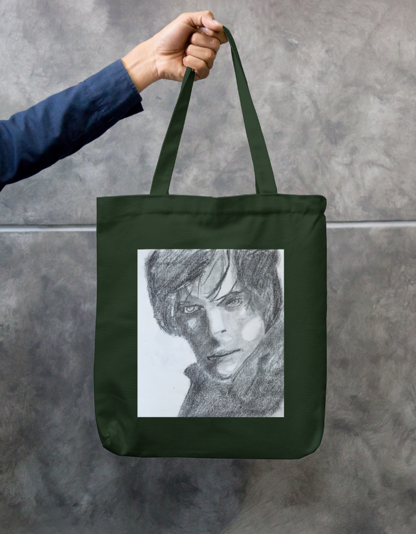 Portrait Zipper Tote Bag by @onehourarts