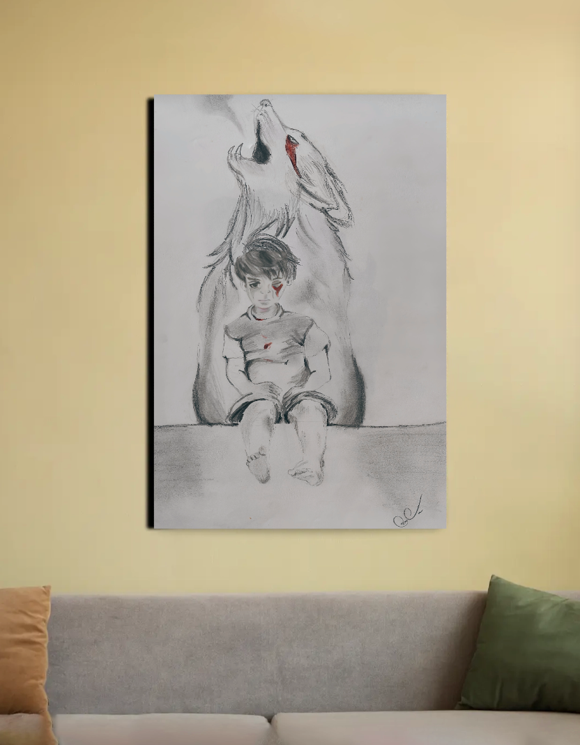 Wolf in me 20"x30" Canvas Poster by @onehourarts